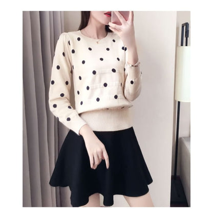 Crew Neck Dotted Sweater