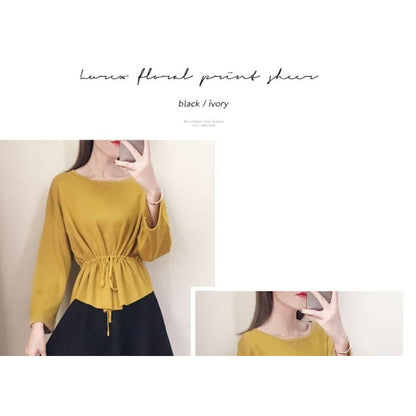 Crew Neck Plain Peplum Sweater