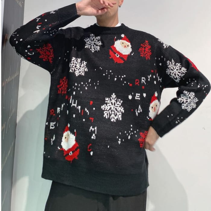 Crewneck Printed Christmas Oversize Sweater