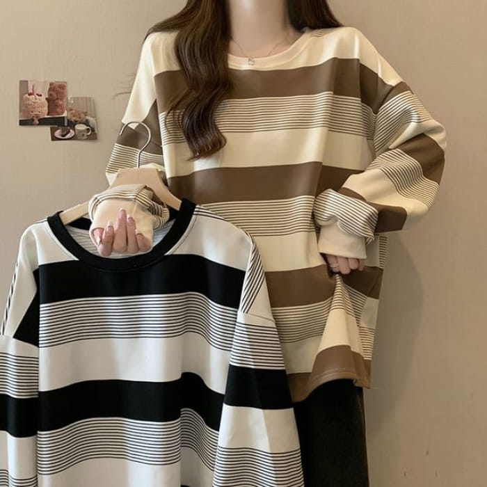 Crewneck Striped Sweater - Clothing