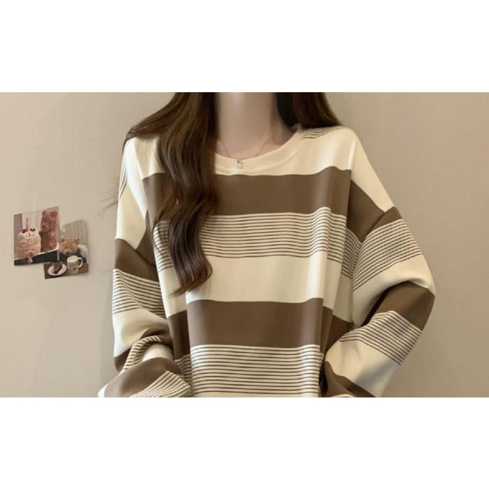 Crewneck Striped Sweater - Clothing