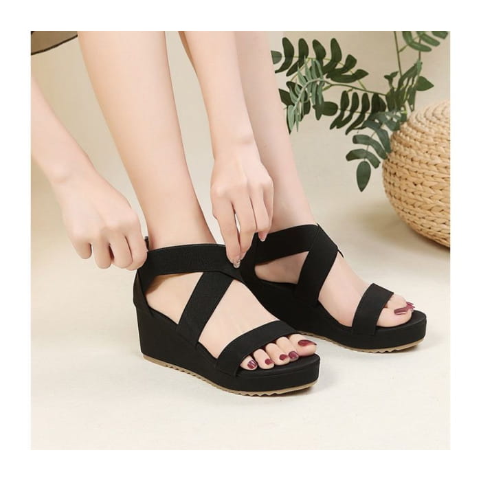 Criss Cross Wedge Sandals