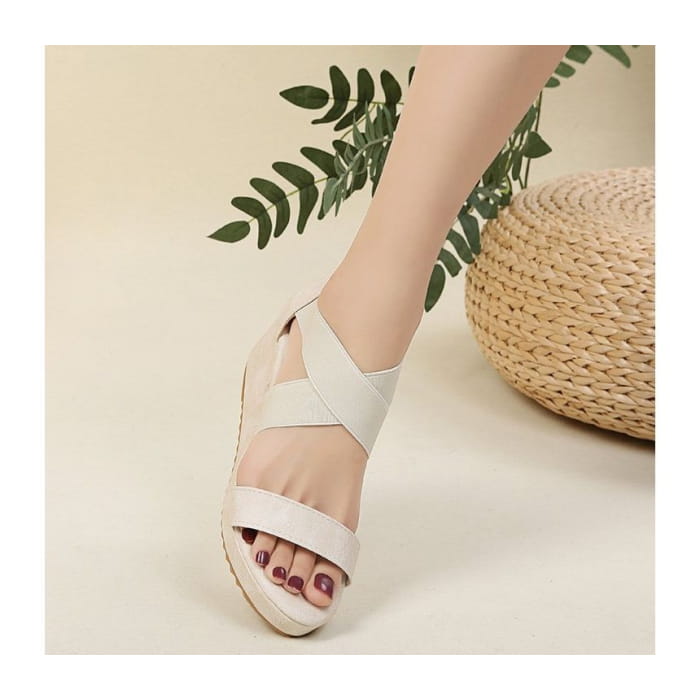 Criss Cross Wedge Sandals