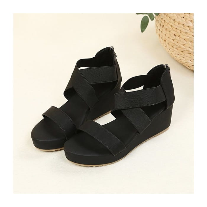 Criss Cross Wedge Sandals