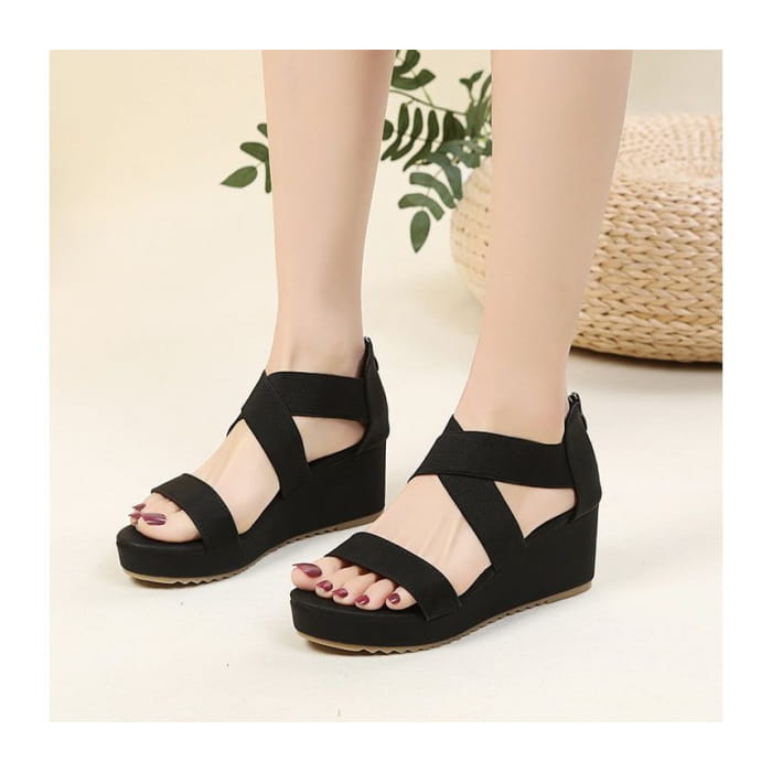 Criss Cross Wedge Sandals