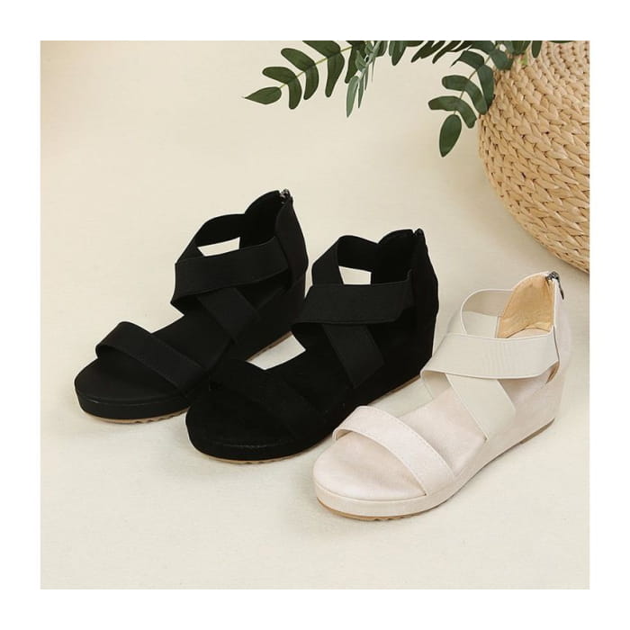 Criss Cross Wedge Sandals