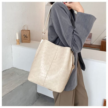 Croc Grain Bucket Bag