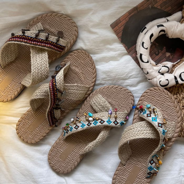 Cross Strap Slide Sandals