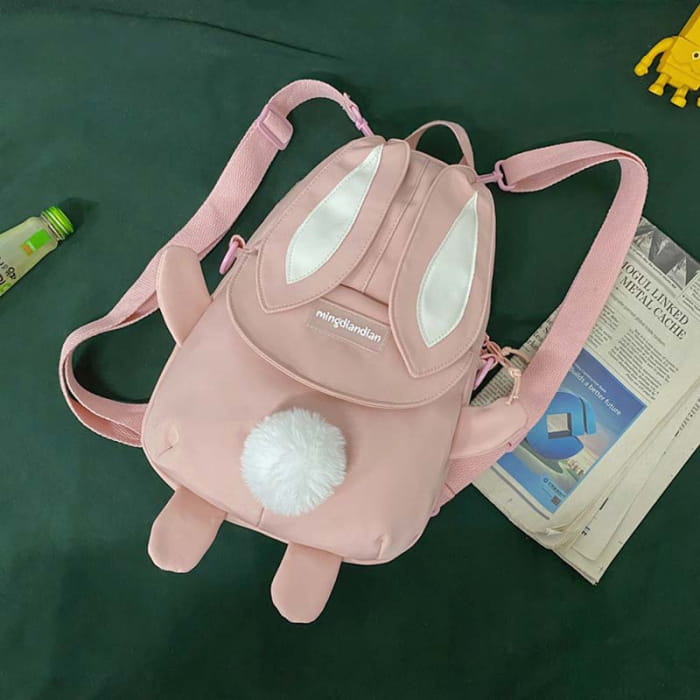 Cute Cartoon Bunny Ears Backpack - Pink / One Size