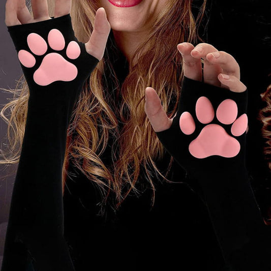 Cute Cat Pink Paw Cosplay Gloves