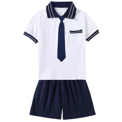 Cute Couple Sailor Collar Dress T-Shirt Shorts