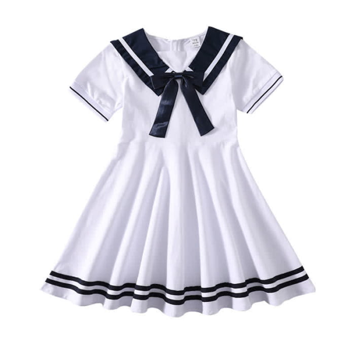Cute Couple Sailor Collar Dress T-Shirt Shorts - Dress