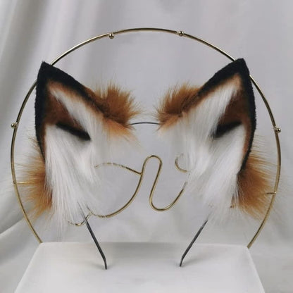 Cute Fox Ears Tail Headband Accessory - One Size