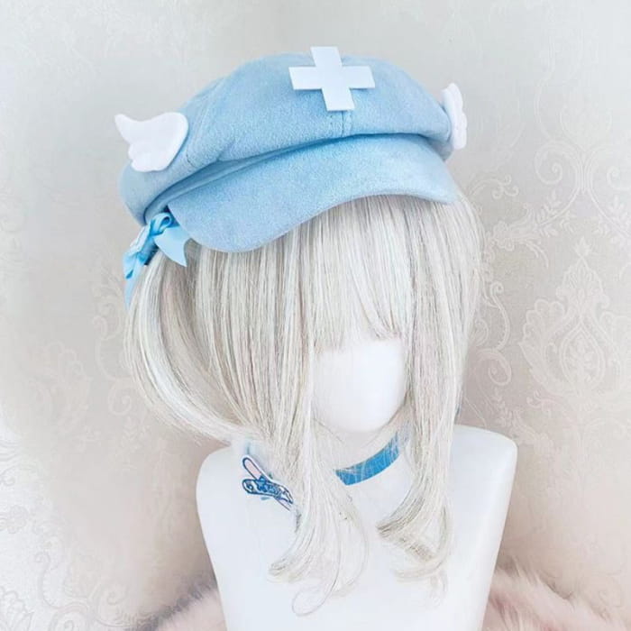 Cute Wings Decor Lolita Beret - Blue / One Size