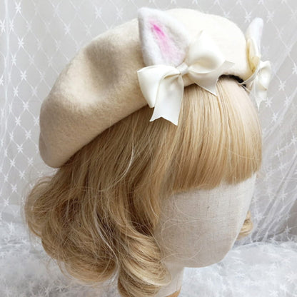 Cute Woolen Bow Beret Warm