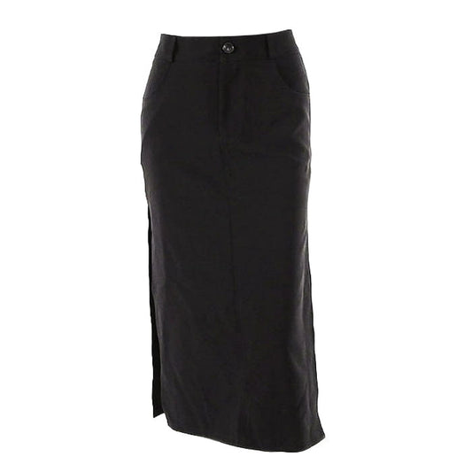 Dark Black Aesthetic Long Skirt - S