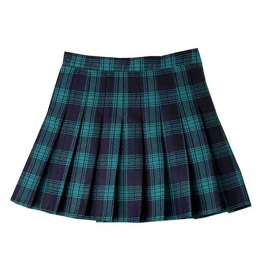 Dark Blue Plaid Skirt