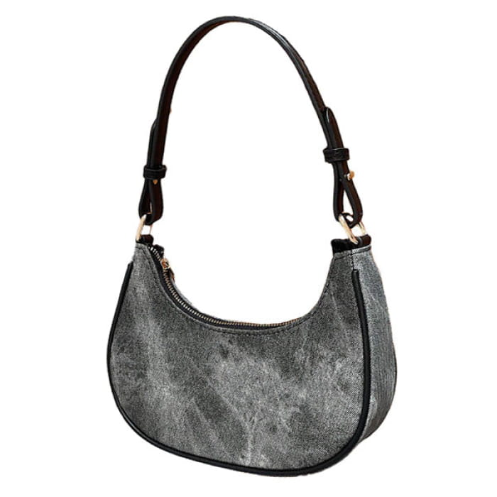 Dark Washed Hobo Bag - Standart / Grey - Handbags