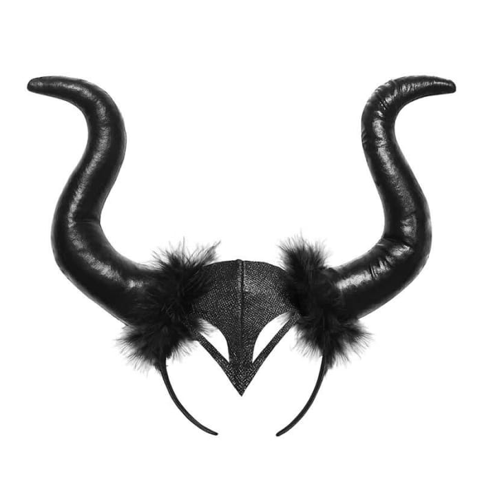 Demon Horn Headband Halloween Hair Accessory - Black