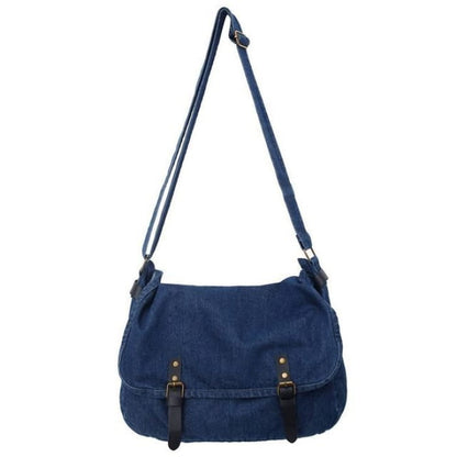 Denim Messenger Bag - Dark Blue / One Size