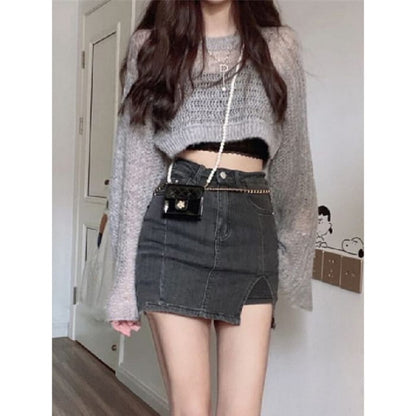 Denim Mini Skort