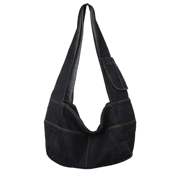 Denim Shoulder Bag - Standart / Black - Handbags