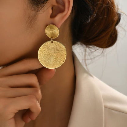 Disc Alloy Dangle Earring