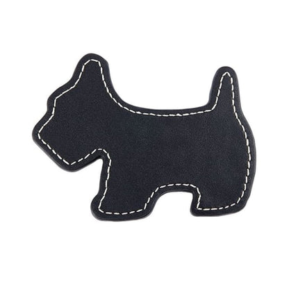 Dog Faux Leather Hair Clip (Various Designs) - Black / S