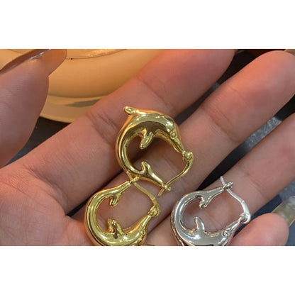 Dolphin Alloy Hoop Earring