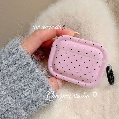 Dotted AirPods / Pro Earphone Case Skin / Heart Charm / Set