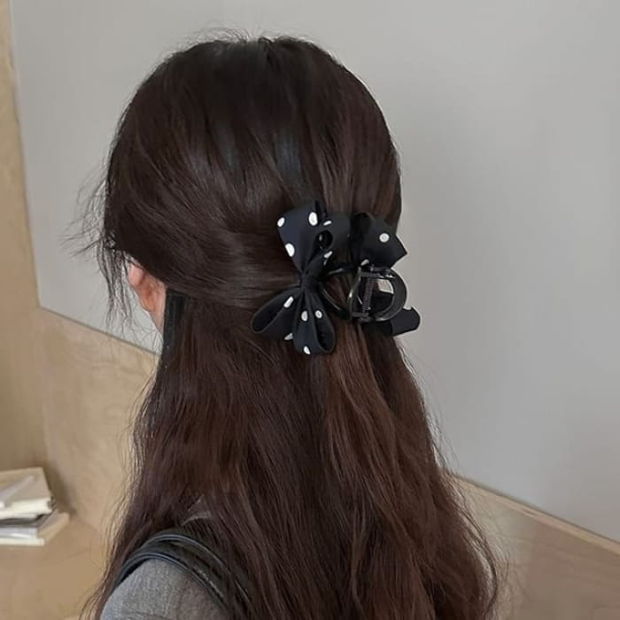 Dotted Bow Hair Claw