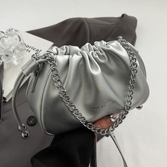 Drawstring Chain Crossbody Bag