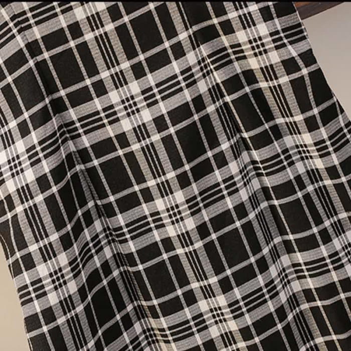 Drawstring Lattice Slip Dress Plus Size Set
