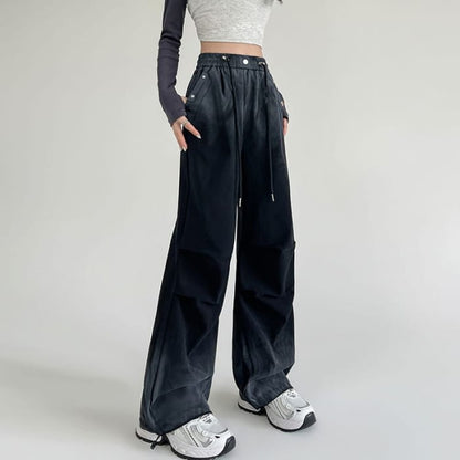 Drawstring Waist Gradient Wide Leg Pants