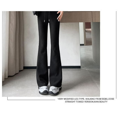 Drawstring Waist Plain Flared Pants (Various Designs)