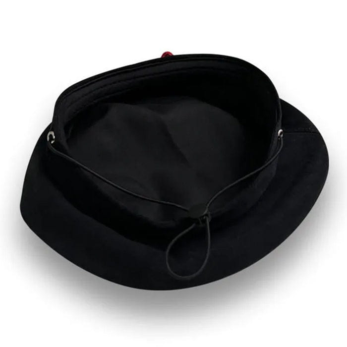 Elegant Black Heart Beret - Standart / Hats