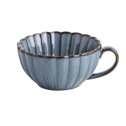 Elegant capacity Ceramic Cup - Saucer / Blue