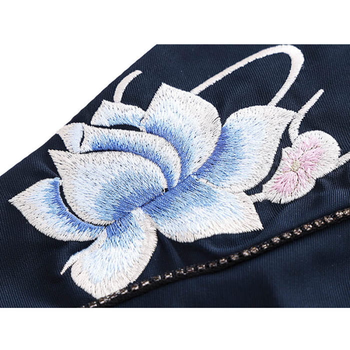 Elegant Floral Tassel Shirt Bird Print Skirt Set