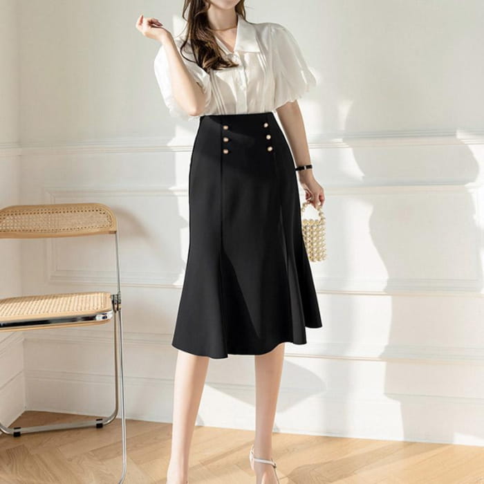 Elegant High Waist Bag Hip Fishtail Skirt