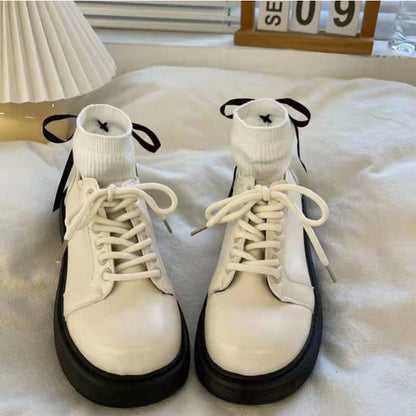 Elegant Lace-Up Oxfords Shoes - EU35 (US5.0) / White - Boots