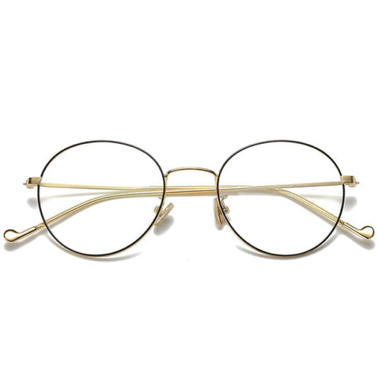 Elegant Round Glasses - Standart / Gold/black