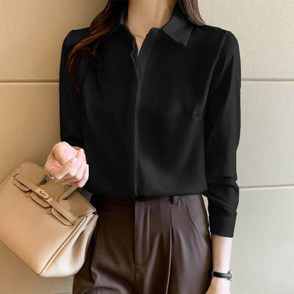 Elegant Satin Shirt Workwear