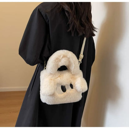 Eye Embroidered Fluffy Crossbody Bag