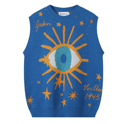 Eye Stars Aesthetic Vest - M / Blue