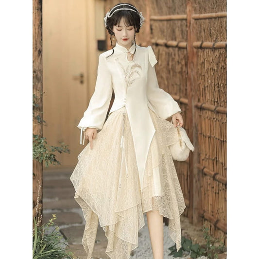 Fairy Irregular Cheongsam Dress - Female Hanfu