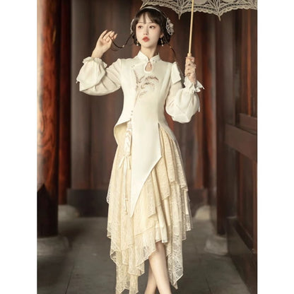 Fairy Irregular Cheongsam Dress - Female Hanfu