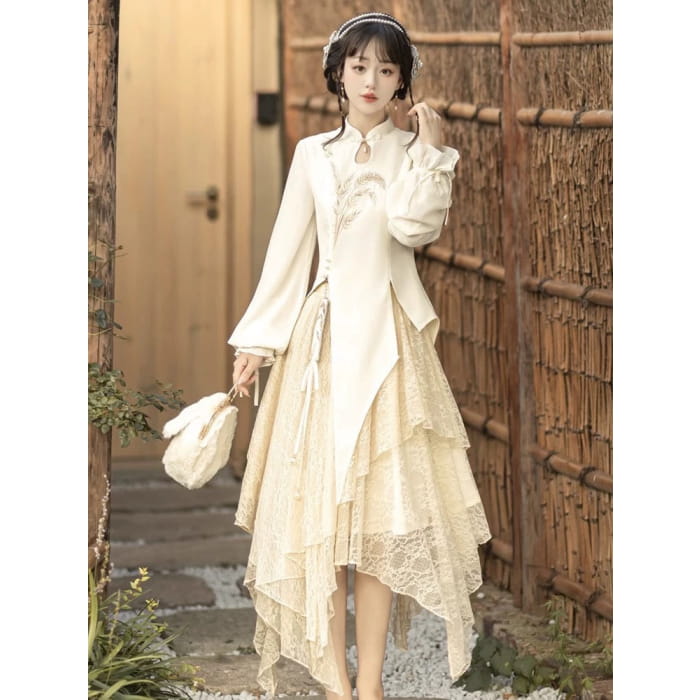 Fairy Irregular Cheongsam Dress - Female Hanfu