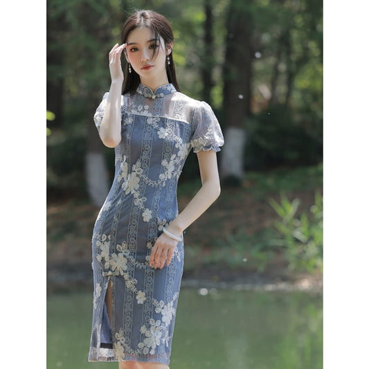 Fairytale Puff Sleeve Cheongsam - S - Female Hanfu