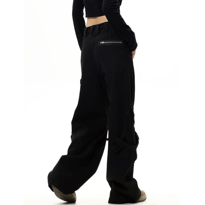 Fashion Black Cargo Jeans