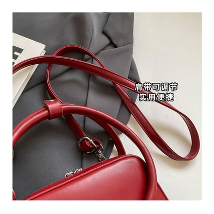 Faux Leather Bow Accent Crossbody Bag